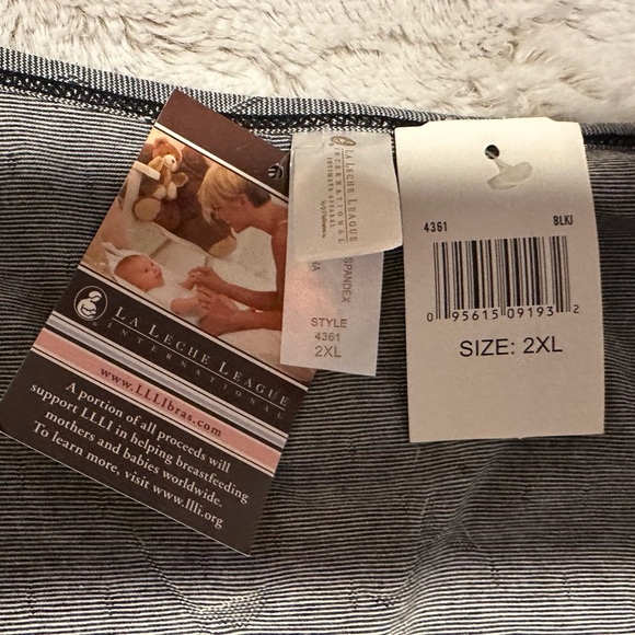 La Leche League International Gray Wrap Top with Black Lace Trim - Picture 4 of 10